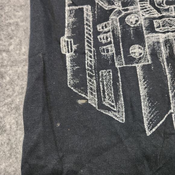 Dom Rebel Machina 1982 Mens S Small Black Distressed Double Side Graphic T Shirt - Picture 10 of 14